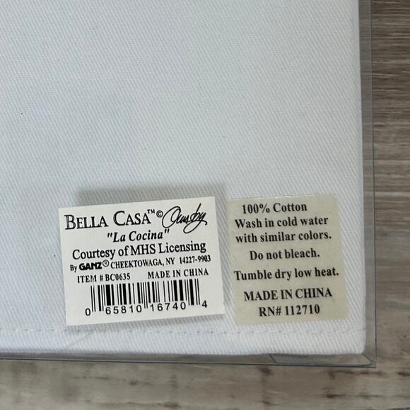 Bella Casa La Cocina Ganz Cocktail Napkins Set of 4 Cotton Bar Decor - Picture 4 of 5